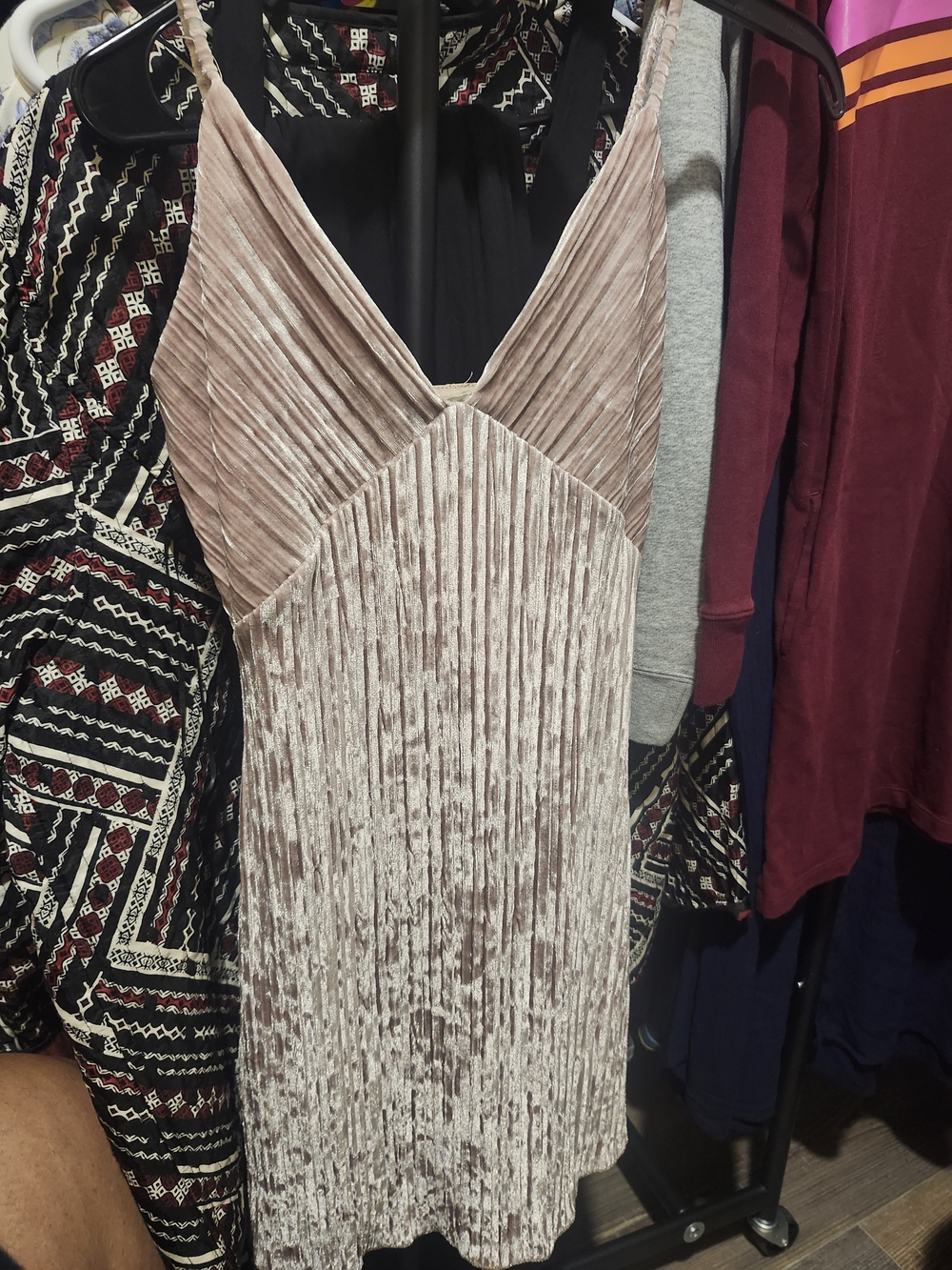 francesca's Velvet Mini Dress in Pink